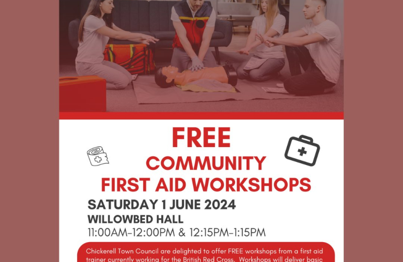 CHICKERELL TOWN COUNCIL - FREE FIRST AID WORKSHOPS