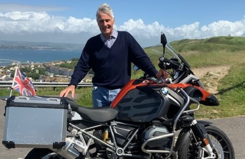 Richard Drax with his motorbike